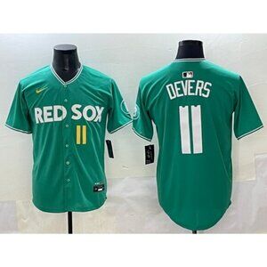 Mens Kids Rafael Devers Jersey Green Stitched